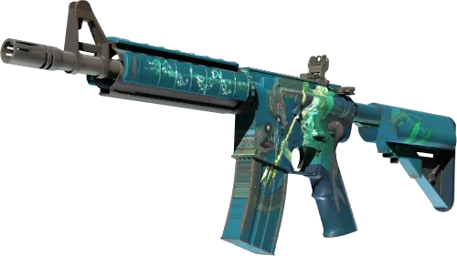 Редкий скин M4A4 Poseidon в премиум кейсах gold area